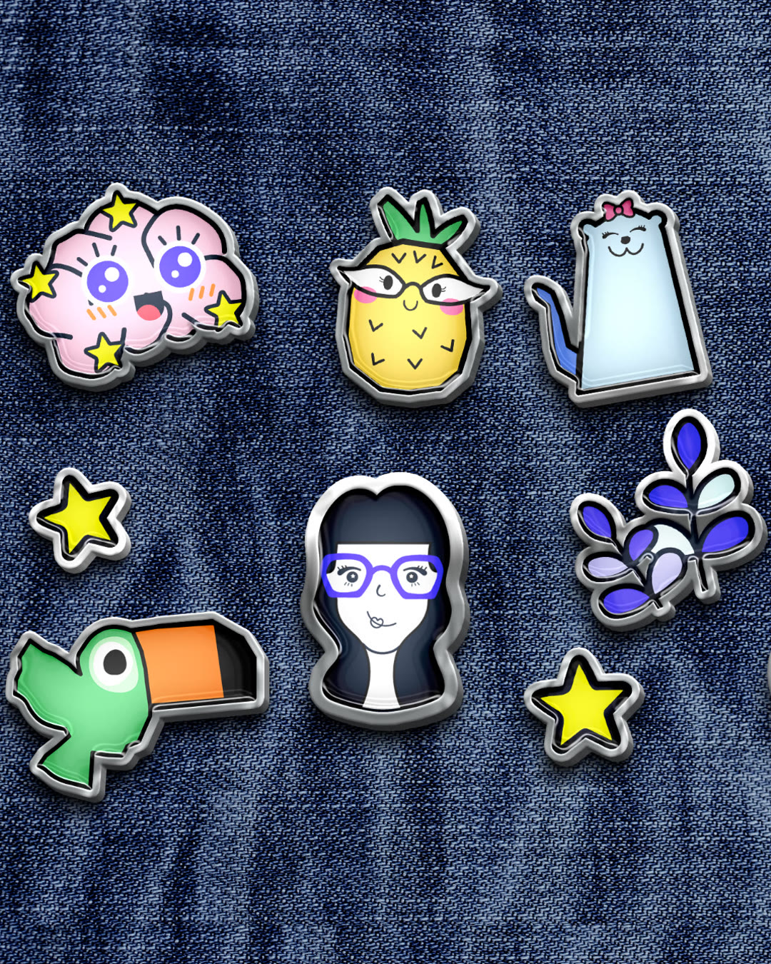 Miss Penny world characters as pins